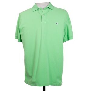 Vineyard Vines Slim‎ Fit Mens L Light Green Logo Short Sleeve Cotton Polo Shirt